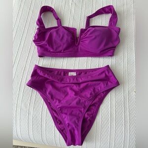Shade & Shore Women’s Purple 36D/S 2-Piece Bathing Suit Bikini